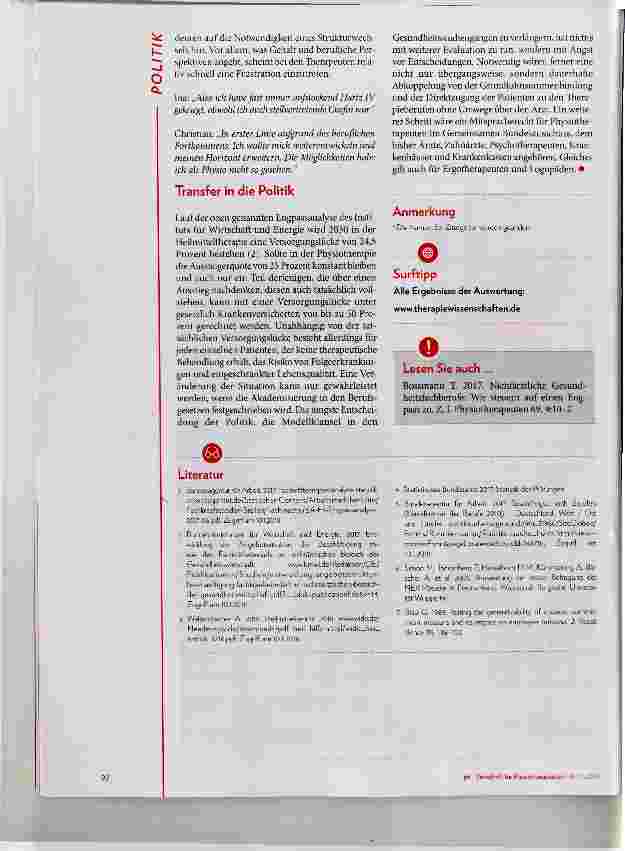 Vorschauseite 5: Warum Physiotherapeuten ihren Beruf verlassen