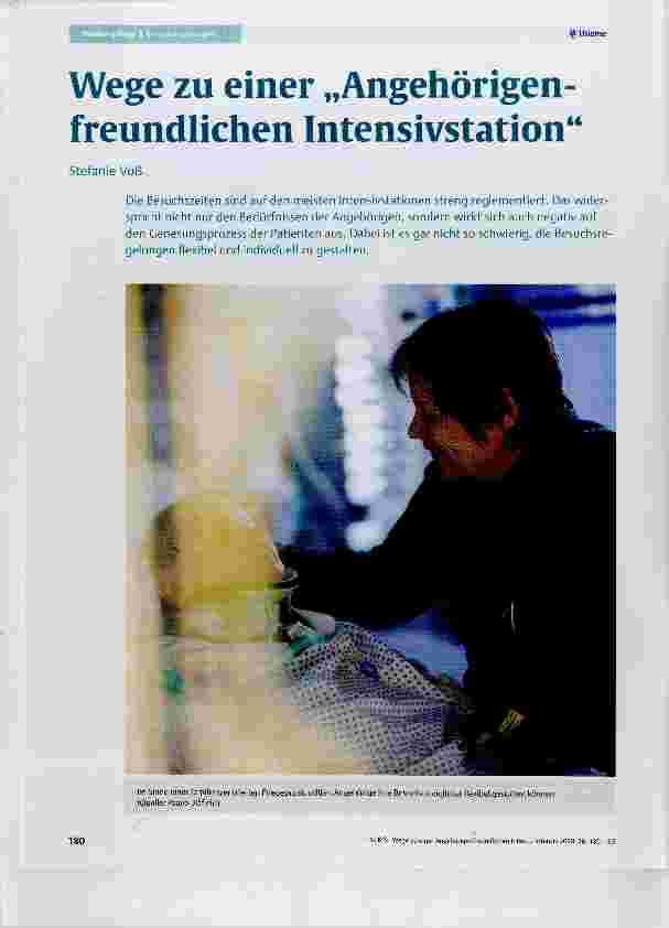 Vorschauseite 1: Wege zu einer „Angehörigenfreundlichen Intensivstation