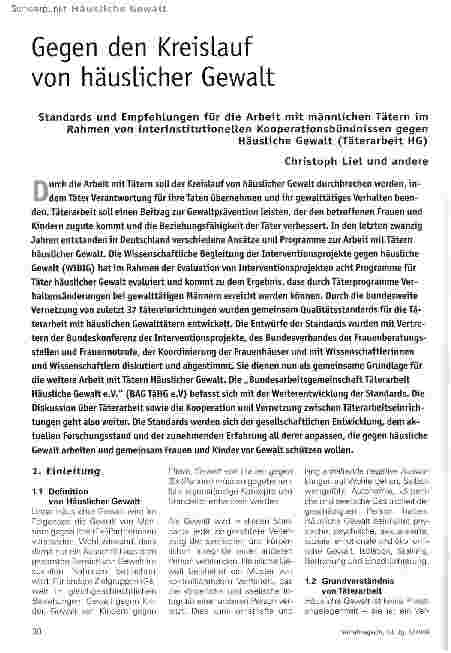 Vorschauseite 1: Gegen den Kreislauf von häuslicher Gewalt