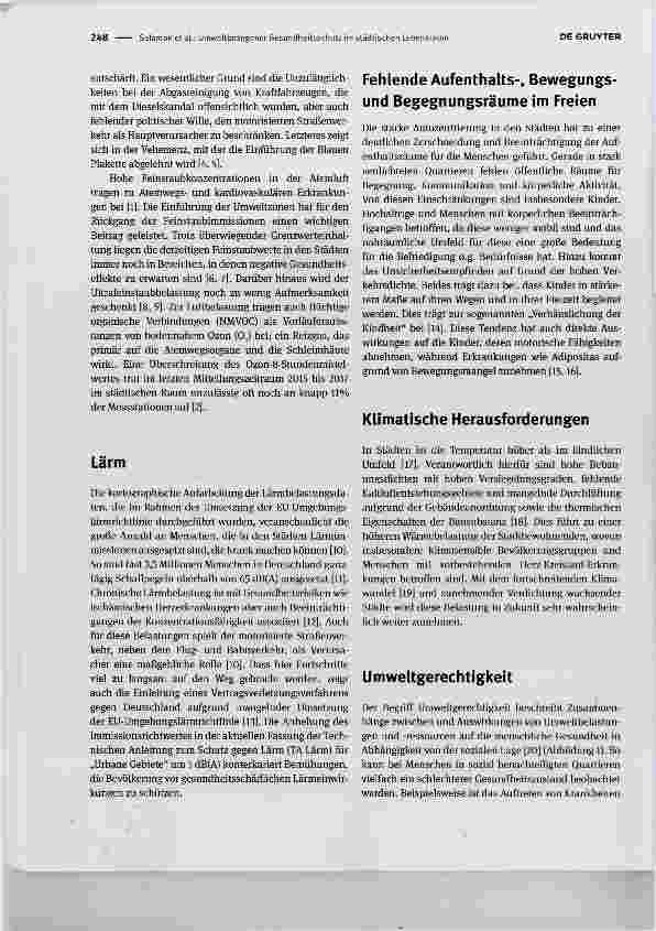 Vorschauseite 2: Umweltbezogener Gesundheitsschutz im städtischen Lebensraum Environmental public health in urban areas