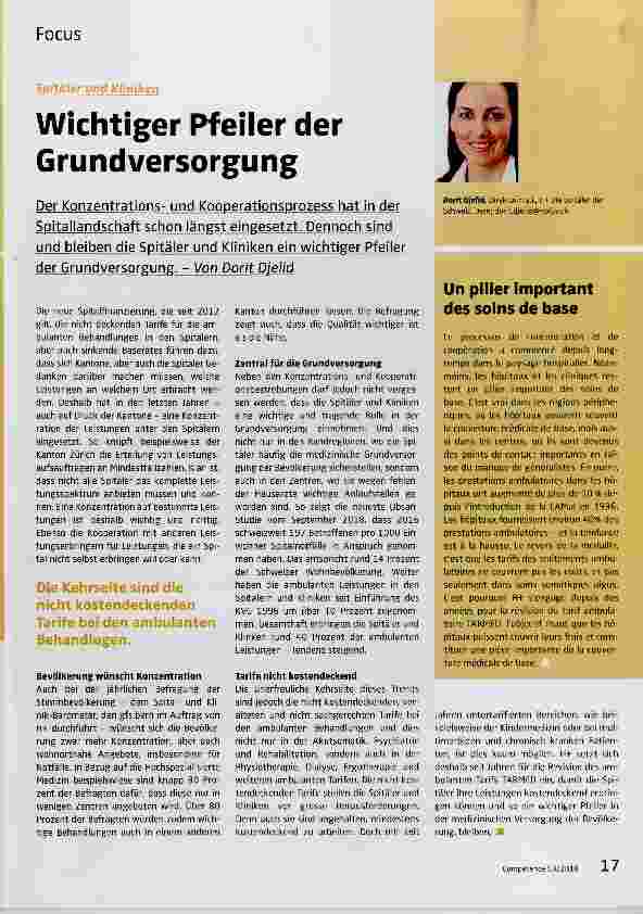 Vorschauseite 1: Wichtiger Pfeiler der Grundversorgung