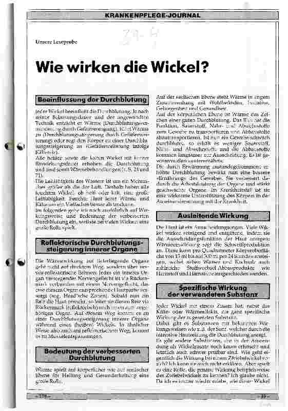 Vorschauseite 1: Wie wirken die Wickel? Leseprobe
