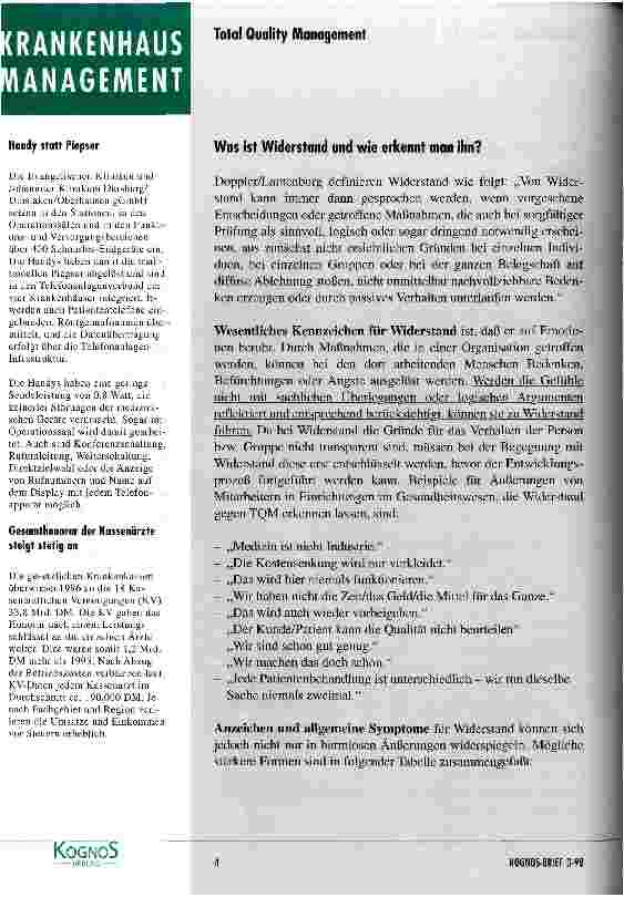 Vorschauseite 2: Wie widersteht man Widerständen gegen TQM?