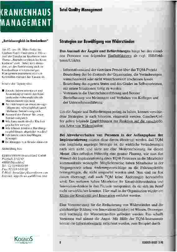 Vorschauseite 6: Wie widersteht man Widerständen gegen TQM?