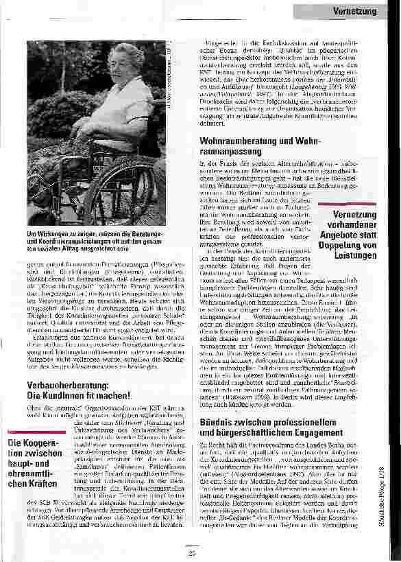 Vorschauseite 4: Durchblick für die KundInnen im Pflegemarkt Die Berliner Koordinierungsstellen: Auf dem Weg zum bleibenden Angebot