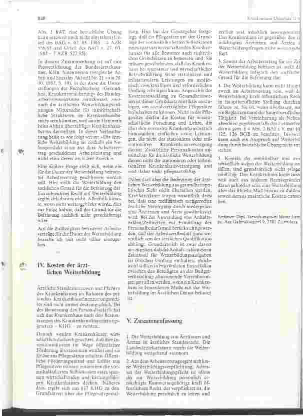 Vorschauseite 2: Anspruch auf ärztliche Weiterbildung aus dem Arbeitsvertrag?
