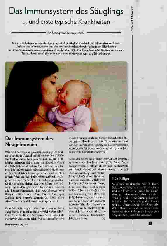 Vorschauseite 1: Das Immunsystem des Säuglings ... und erste typische Krankheiten