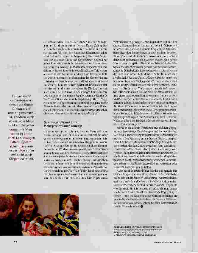 Vorschauseite 3: „Es ist schön, wenn die Kleinen da sind. Manchmal sind wir Älteren aber auch gerne unter uns.“