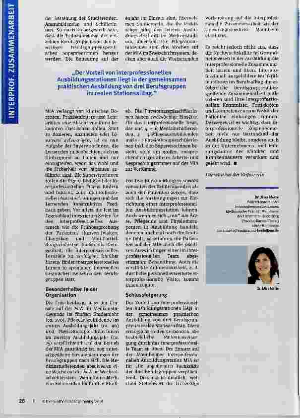 Vorschauseite 3: Interprofessionelles Lernen und Zusammenarbeiten üben