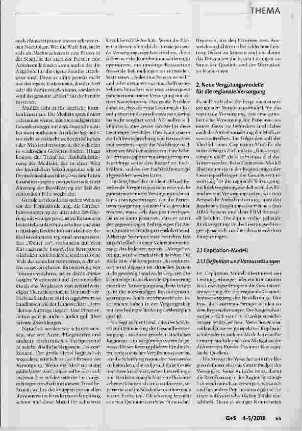 Vorschauseite 2: Versorgung und Vergütung regional gedacht: „Von der Volumenzur Wertorientierung
