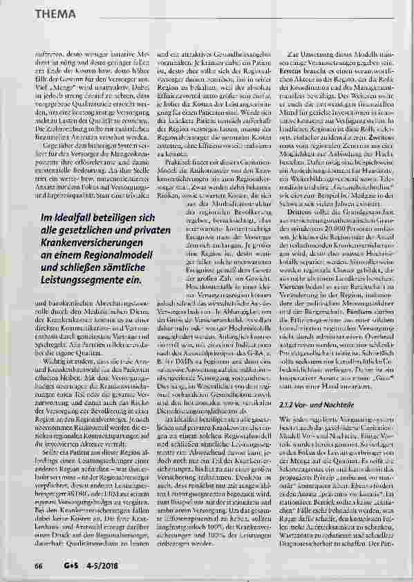 Vorschauseite 3: Versorgung und Vergütung regional gedacht: „Von der Volumenzur Wertorientierung
