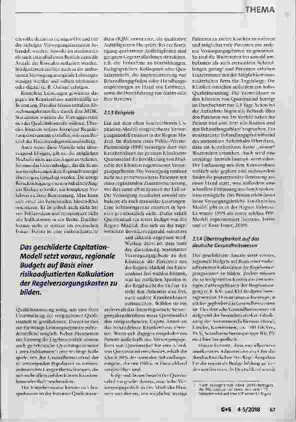 Vorschauseite 4: Versorgung und Vergütung regional gedacht: „Von der Volumenzur Wertorientierung