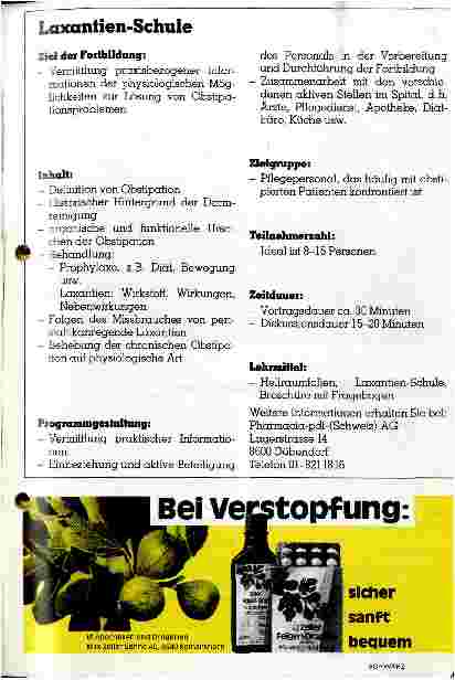 Vorschauseite 3: Behandlungen von Verstopfungen in Spitälern und Heimen