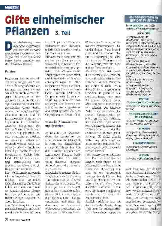 Vorschauseite 1: Gifte einheimischer Pflanzen 3. Teil