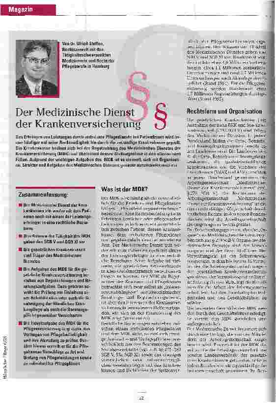 Vorschauseite 1: Der Medizinische Dienst der Krankenversicherung