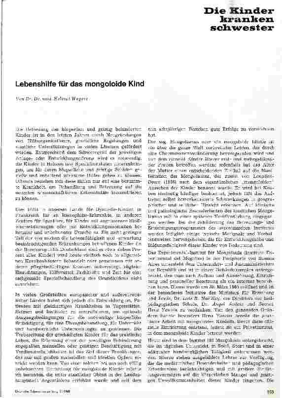 Vorschauseite 1: Lebenshilfe für das mongoloide Kind