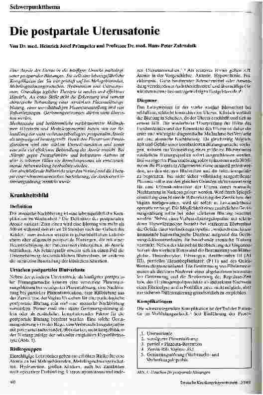 Vorschauseite 1: Die postpartale Uterusatonie