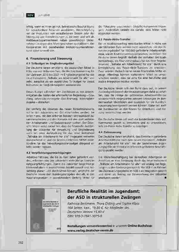 Vorschauseite 4: Teilhabe am Arbeitsmarkt für alle! Empfehlungen des Deutschen Vereins für ein neues Regelinstrument im SGB