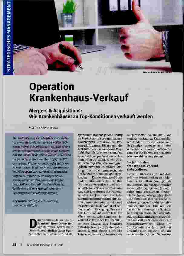 Vorschauseite 1: Operation Krankenhaus-Verkauf