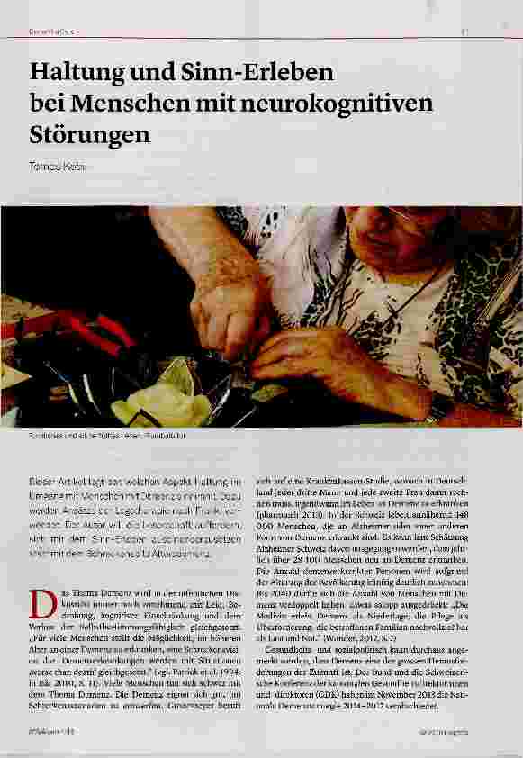 Vorschauseite 1: Haltung und Sinn-Erleben bei Menschen mit neurokognitiven Störungen