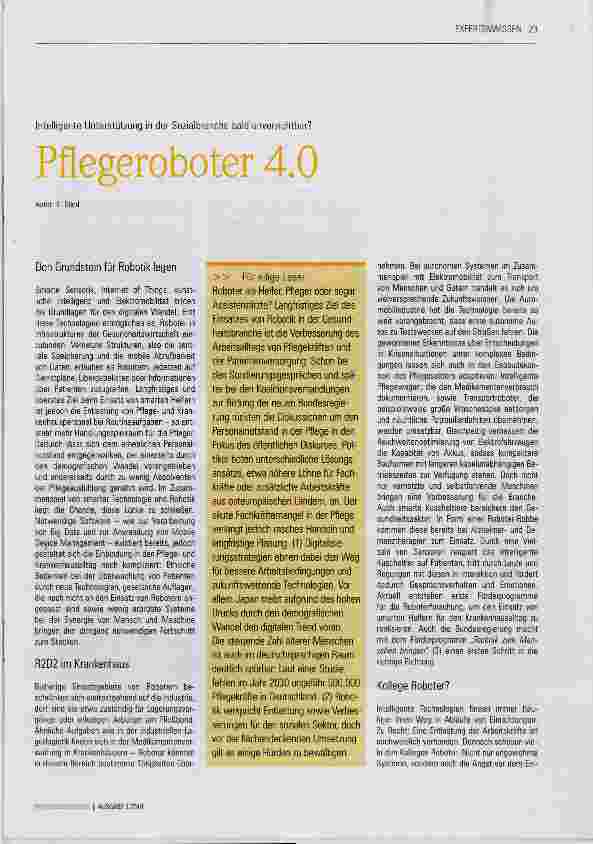 Vorschauseite 1: Pflegeroboter 4. 0