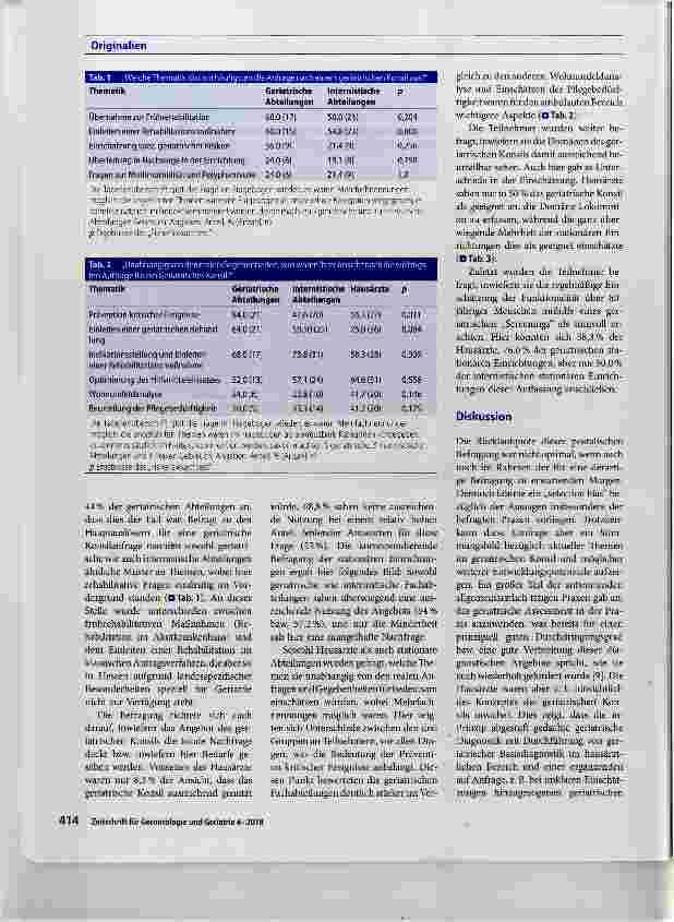 Vorschauseite 4: Erwartungen und Einstellungen zum geriatrischen Konsil