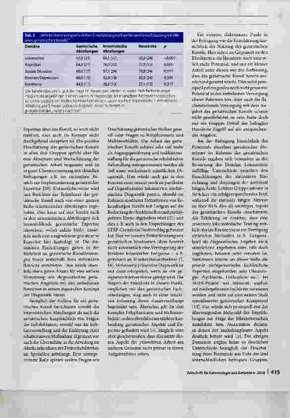 Vorschauseite 5: Erwartungen und Einstellungen zum geriatrischen Konsil