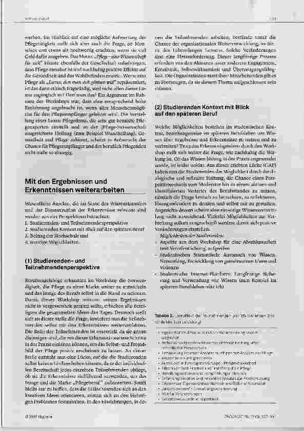 Vorschauseite 3: Wie kann das Image des Pflegeberufs aufgewertet werden? Mit Ergebnissen aus Workshops Weiterarbeiten und Wissen zirkulieren lassen