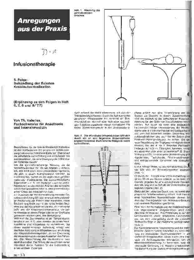 Vorschauseite 1: Infusionstherapie 5. Folge: Behandlung der fixierten Kreislaufzentralisation