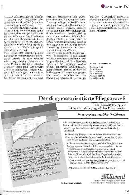 Vorschauseite 3: Muß das Krankenpflegepersonal an Abtreibungen mitwirken?