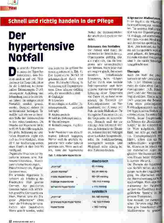 Vorschauseite 1: Der hypertensive Notfall