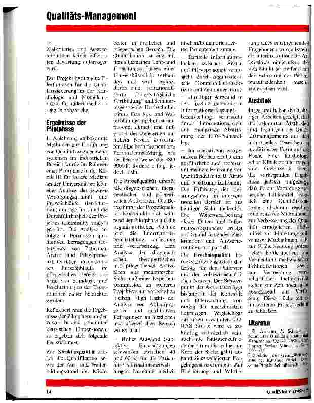 Vorschauseite 3: Planung und Umsetzung von Informationssystemen zur Qualitätssicherung in der Kardiologie