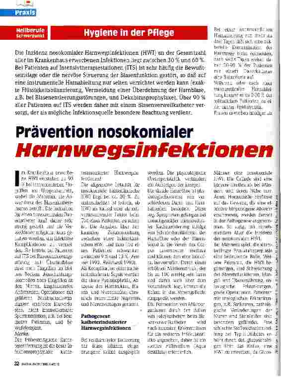 Vorschauseite 1: Prävention nosokomialer Harnweginfektionen