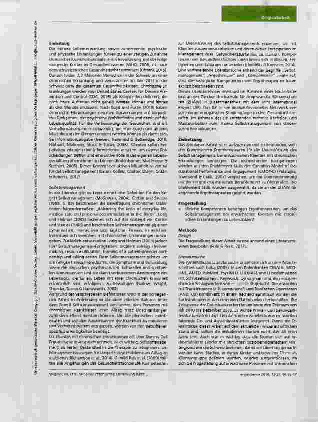 Vorschauseite 2: Mit einer chronischen Erkrankung leben Kompetenzen von Ergotherapeuten zur Unterstützung des Selbstmanagements von Erwachsenen mit chronischen Erkrankungen
