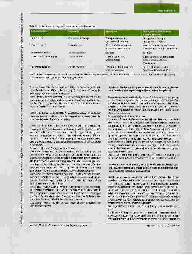 Vorschauseite 4: Mit einer chronischen Erkrankung leben Kompetenzen von Ergotherapeuten zur Unterstützung des Selbstmanagements von Erwachsenen mit chronischen Erkrankungen