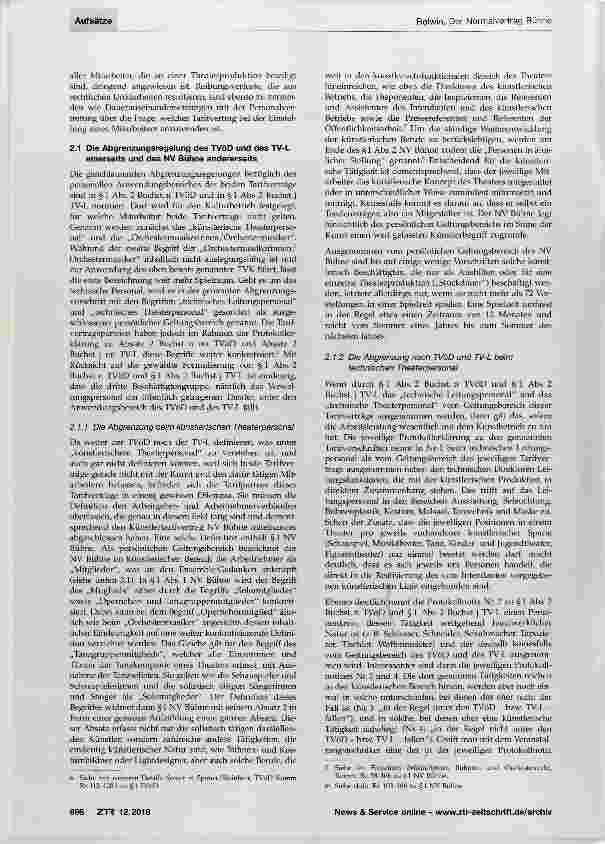 Vorschauseite 2: Der Normalvertrag Bühne, ein Künstlertarifvertrag in der öffentlichen Verwaltung nach den Regeln der Kunst