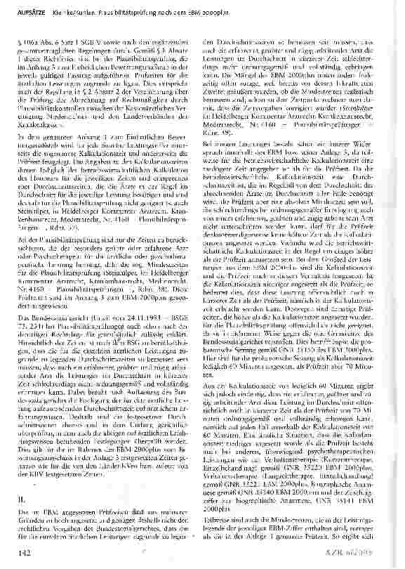 Vorschauseite 2: Plausibilitätsprüfung nach dem EBM 2oooplus — Sind die Prüfzeiten angreifbar?