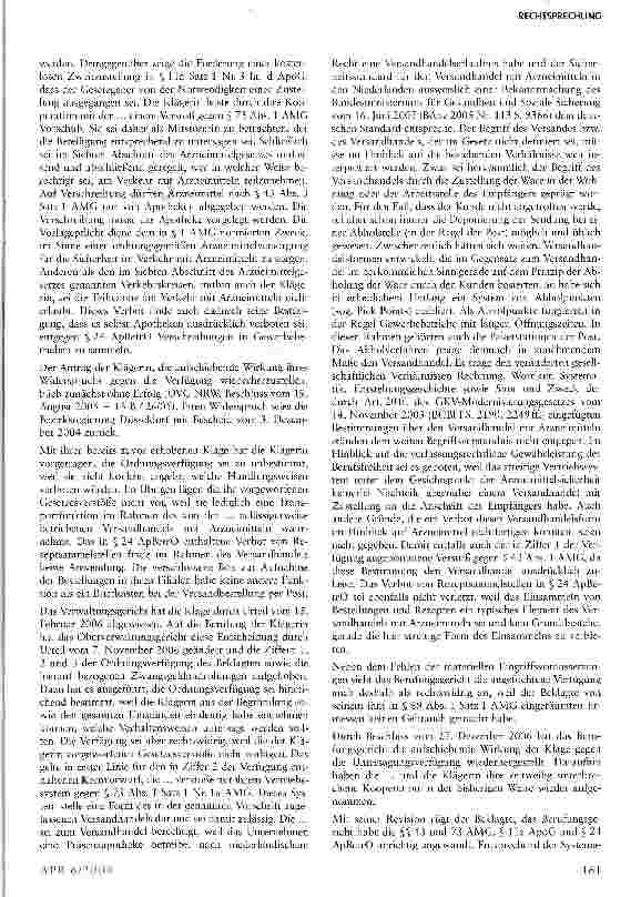 Vorschauseite 2: Versandhandel mit Arzneimitteln darf Drogeriemärkte einbeziehen