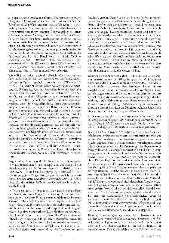 Vorschauseite 5: Versandhandel mit Arzneimitteln darf Drogeriemärkte einbeziehen