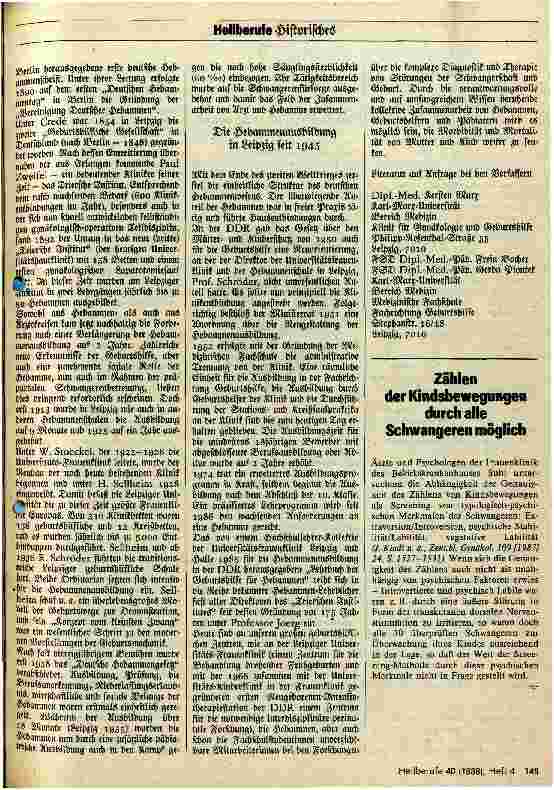 Vorschauseite 3: Historisches Hebammenausbildung in der Leipziger Universität
