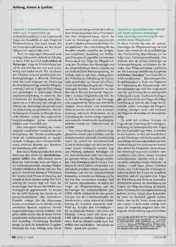 Vorschauseite 3: Zivilrechtliche Haftungsfragen bei Pflegeeinrichtungen