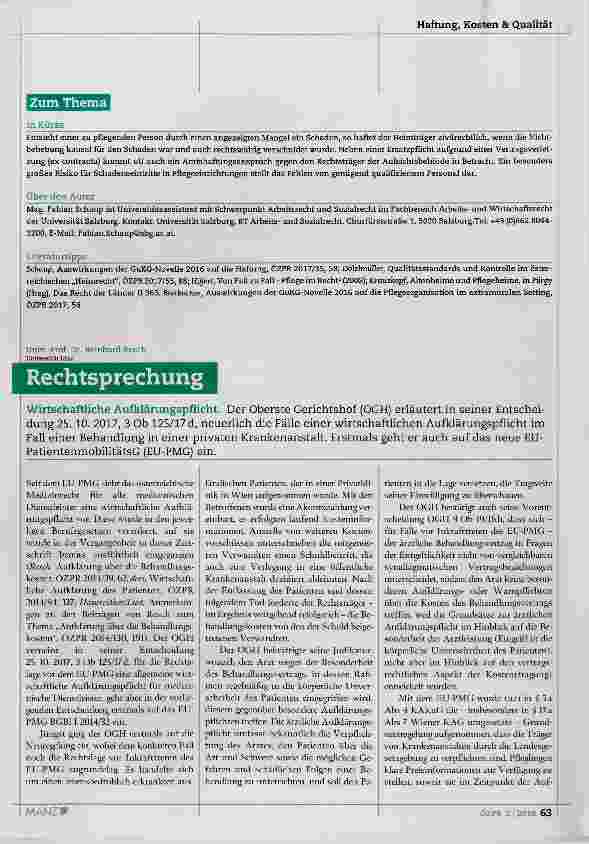 Vorschauseite 6: Zivilrechtliche Haftungsfragen bei Pflegeeinrichtungen