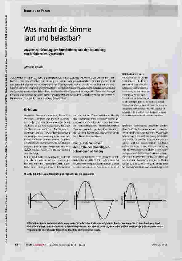 Vorschauseite 1: Was macht die Stimme laut und belastbar?
