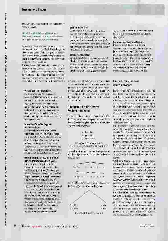 Vorschauseite 3: Was macht die Stimme laut und belastbar?