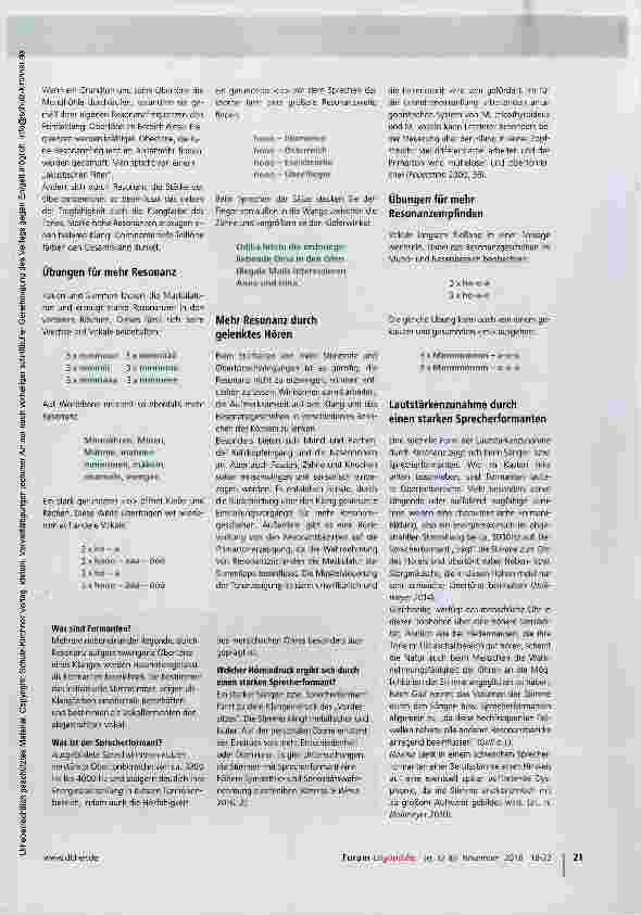 Vorschauseite 4: Was macht die Stimme laut und belastbar?