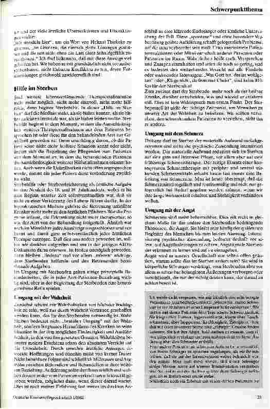 Vorschauseite 4: Beim Sterben helfen - Hilfe beim Sterben, wo ist die Grenze