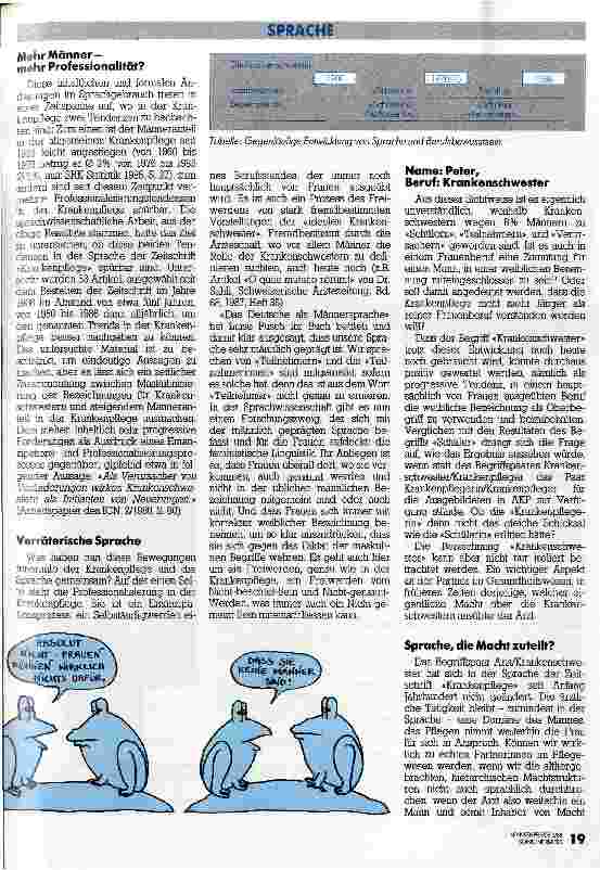 Vorschauseite 2: Die Macht der Sprache - Das neue Selbstbewußtsein der Krankenpflege sollte sich auch in einer bewußt verwendeten Sprache ausdrücken
