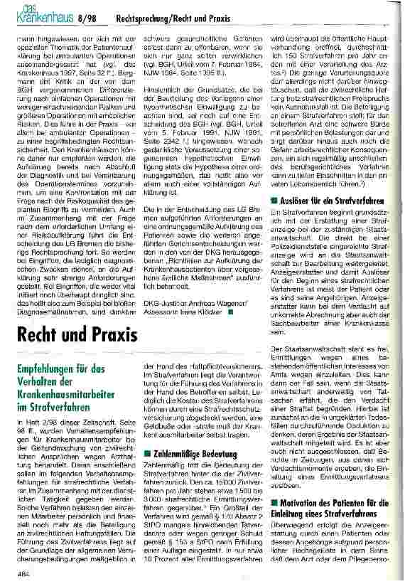 Vorschauseite 3: Zeitpunkt der Aufklärung bei - diagnostischen Zwecken dienenden - Operationen