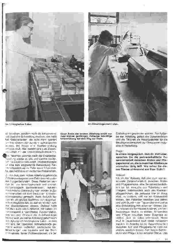 Vorschauseite 2: Die Thorax-chirurgische Spezialklinik Heidelberg-Rohrbach Gespräch mit Dr. Vollhaber, Chefarzt der Inneren Abteilung.