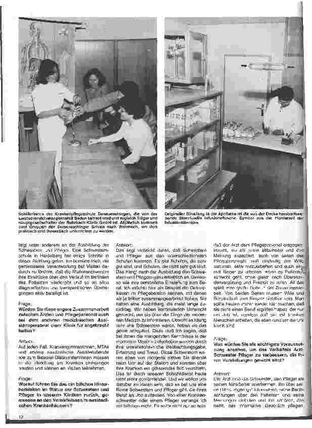 Vorschauseite 3: Die Thorax-chirurgische Spezialklinik Heidelberg-Rohrbach Gespräch mit Dr. Vollhaber, Chefarzt der Inneren Abteilung.